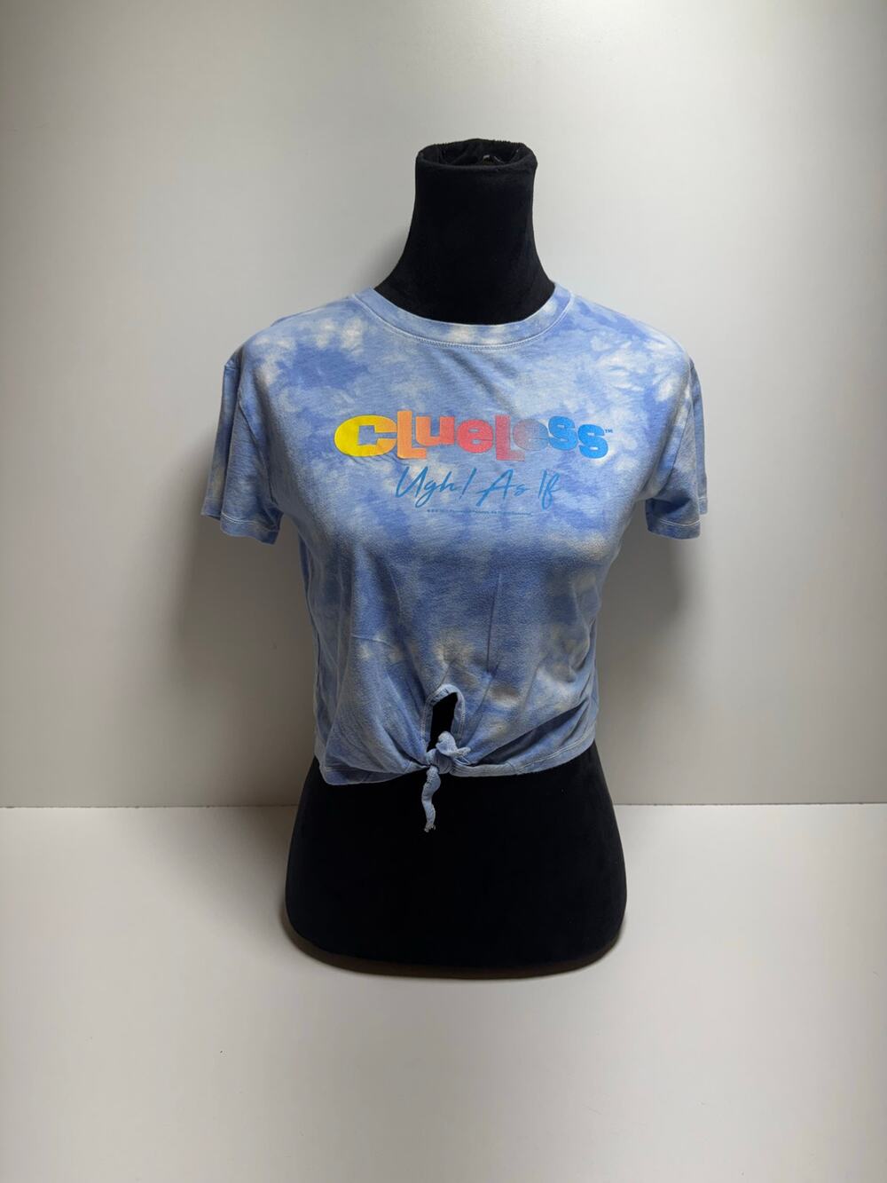 Old Navy Girls Clueless Cropped Tee Sz L Blue Tye Dye Juniors Tee Shirt